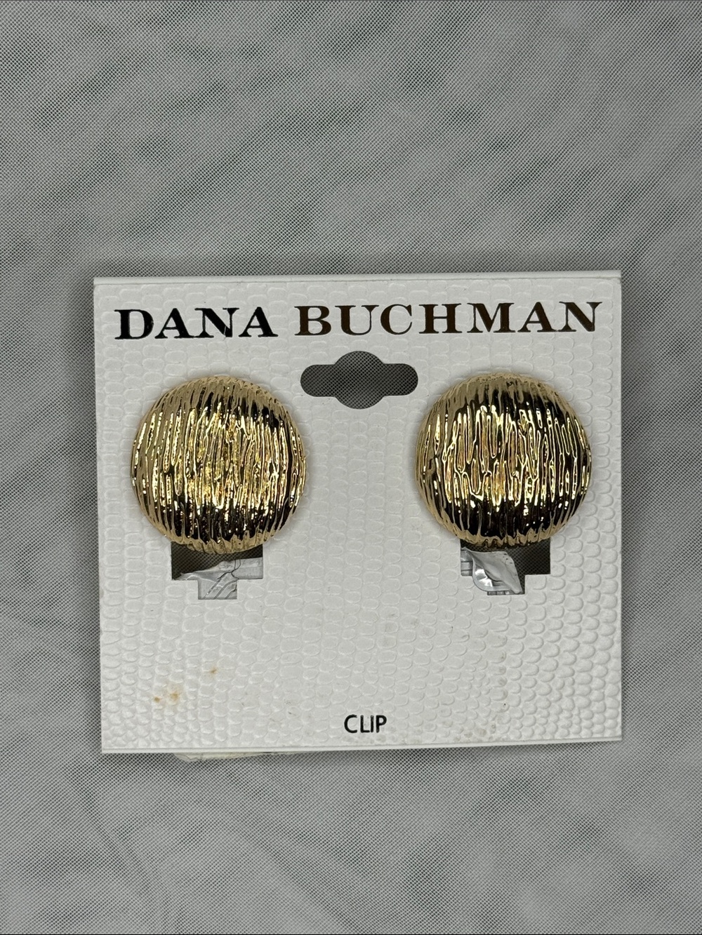 Gold-Ribbed Clip Earrings